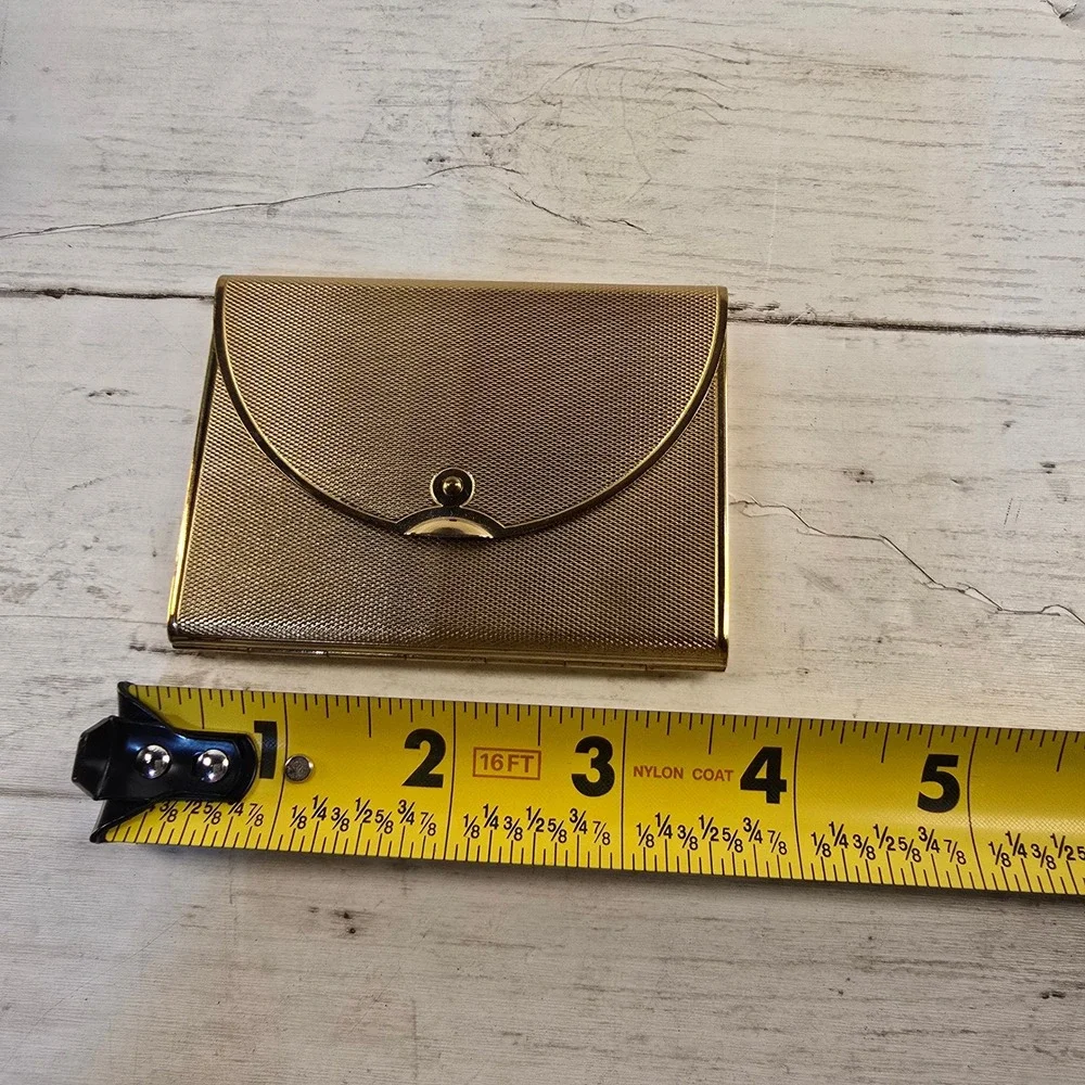 Vintage 1950s Coty Golden Envelope Loose Powder Vanity Compact